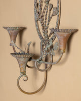 French Three-Arm Botanical Candle Sconce, Contemporary - Lone Fox