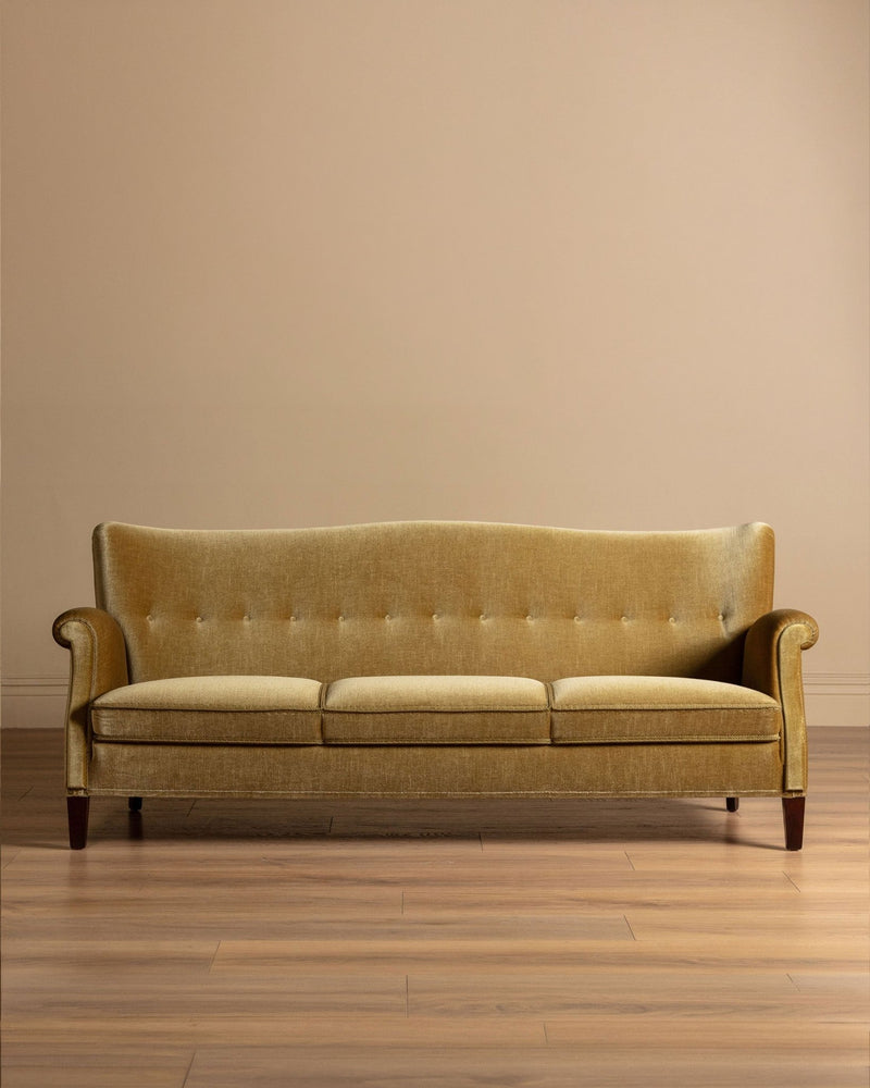Fritz Hansen Style Ochre Mohair Sofa, Denmark, 1960's – Lone Fox