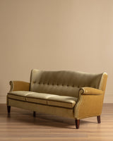 Fritz Hansen Style Ochre Mohair Sofa, Denmark, 1960's - Lone Fox