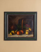 Fruit Basket Still Life by Ecole Europeene, Spain, 1950's - Lone Fox