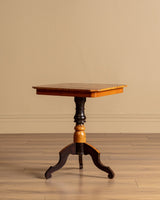 Geometric Inlaid Pedestal Game Table, Italy, 19th Century - Lone Fox