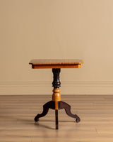 Geometric Inlaid Pedestal Game Table, Italy, 19th Century - Lone Fox
