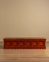 Geometric Inlaid Wood Storage Bench / Chest, United States, Early 20th Century - Lone Fox
