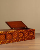 Geometric Inlaid Wood Storage Bench / Chest, United States, Early 20th Century - Lone Fox