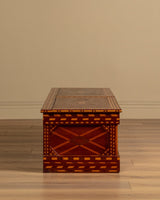 Geometric Inlaid Wood Storage Bench / Chest, United States, Early 20th Century - Lone Fox