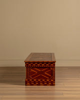 Geometric Inlaid Wood Storage Bench / Chest, United States, Early 20th Century - Lone Fox