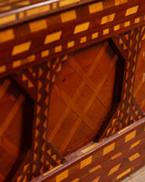 Geometric Inlaid Wood Storage Bench / Chest, United States, Early 20th Century - Lone Fox