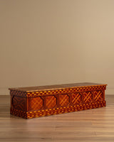 Geometric Inlaid Wood Storage Bench / Chest, United States, Early 20th Century - Lone Fox