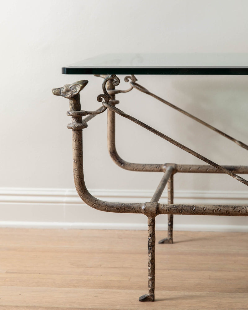 Giacometti Bronze& Iron Etrucsan Coffee Table by Paul Ferrante - Lone Fox