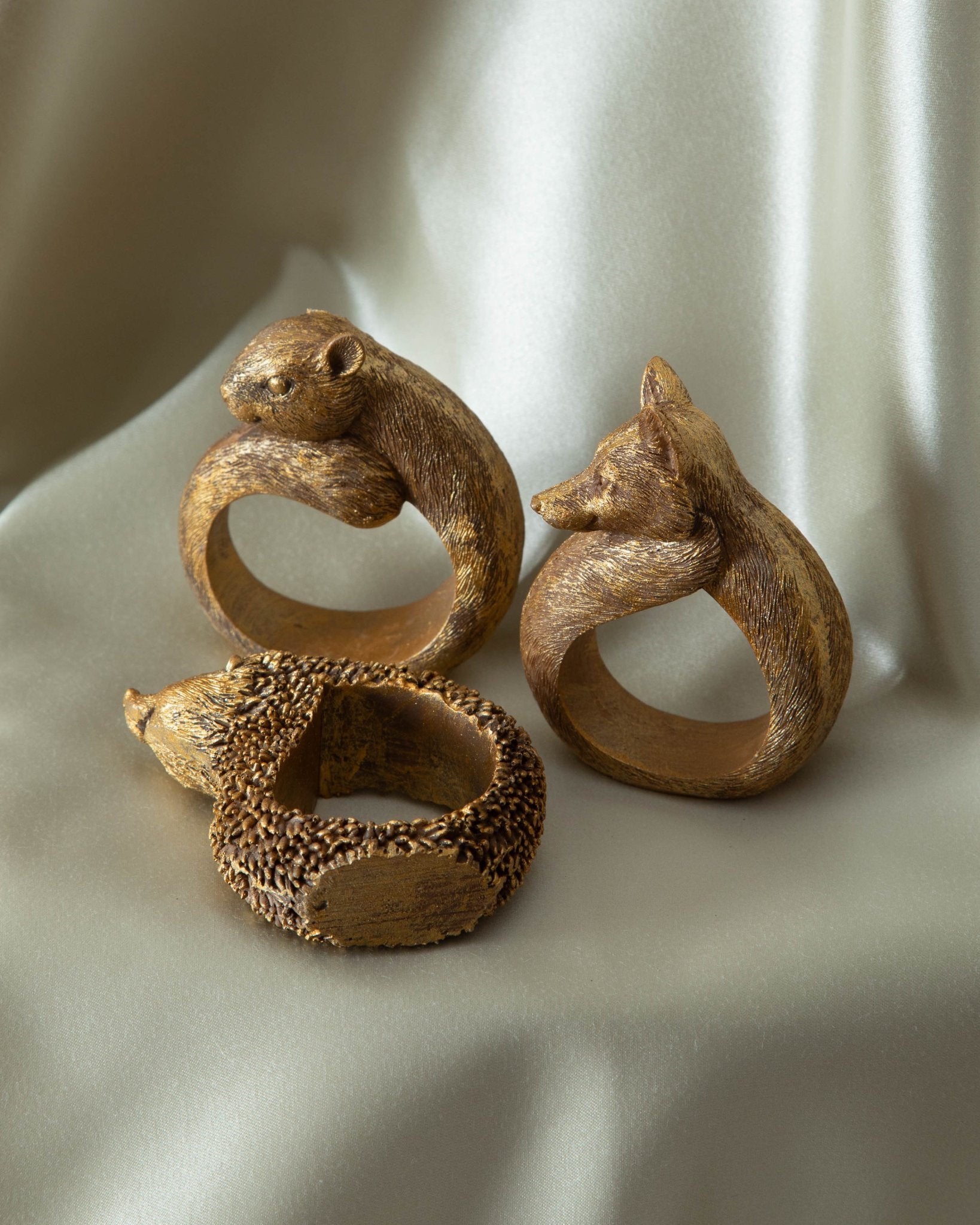 Gilded Animal Napkin Rings - Lone Fox