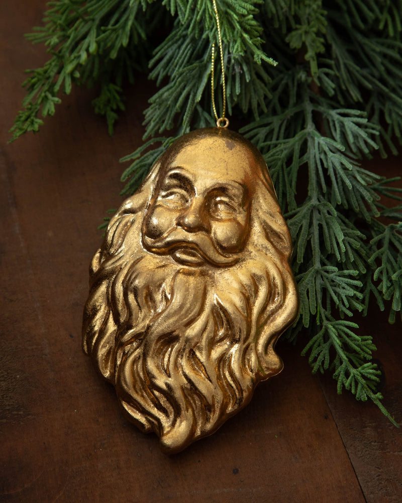 Gilded Resin Santa Ornament - Lone Fox