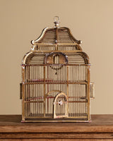 Gilt Painted Pagoda Wooden Birdcage, France, Mid-20th Century - Lone Fox