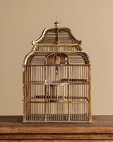 Gilt Painted Pagoda Wooden Birdcage, France, Mid-20th Century - Lone Fox