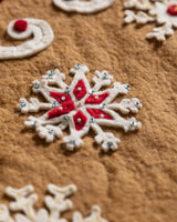 Gingerbread Embroidered Wool Felt Snowflake Tree Skirt - Lone Fox