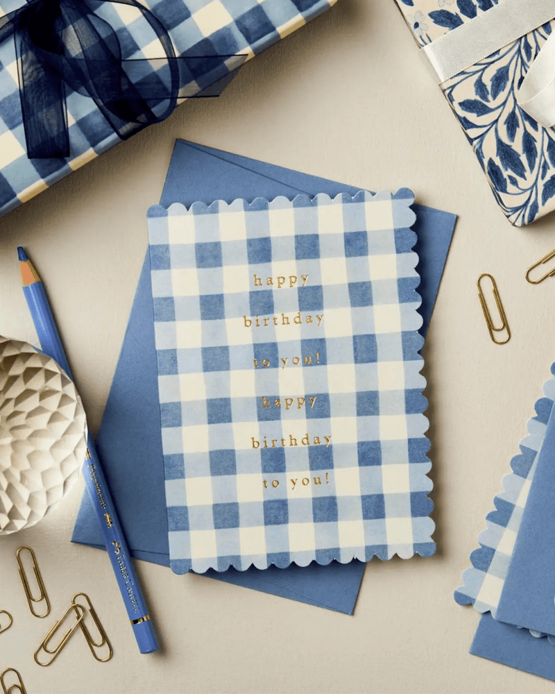 Gingham "Happy Birthday" Card - Lone Fox