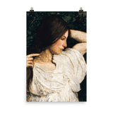 "Girl Arranging Her Hair" Art Print - Lone Fox