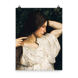 "Girl Arranging Her Hair" Art Print - Lone Fox