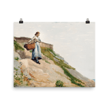 "Girl Carrying a Basket" Art Print - Lone Fox