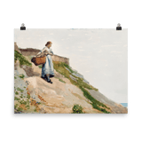 "Girl Carrying a Basket" Art Print - Lone Fox