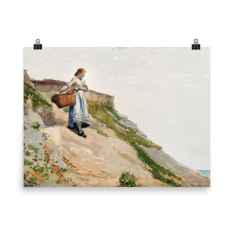 "Girl Carrying a Basket" Art Print - Lone Fox