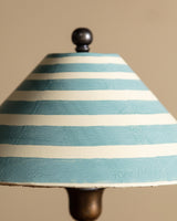 Glass and Brass Table Lamp w/ Hand Painted Shade, Italy, 1950s - Lone Fox
