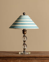 Glass and Brass Table Lamp w/ Hand Painted Shade, Italy, 1950s - Lone Fox