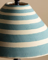 Glass and Brass Table Lamp w/ Hand Painted Shade, Italy, 1950s - Lone Fox