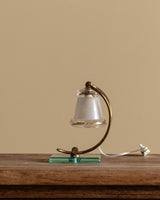 Glass & Brass Table Lamp, Manner of Fontana Arte, Italy, 1950's - Lone Fox