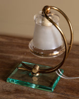 Glass & Brass Table Lamp, Manner of Fontana Arte, Italy, 1950's - Lone Fox