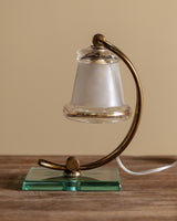 Glass & Brass Table Lamp, Manner of Fontana Arte, Italy, 1950's - Lone Fox