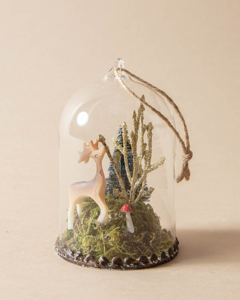 Glass Cloche Forest Animal Ornaments - Lone Fox