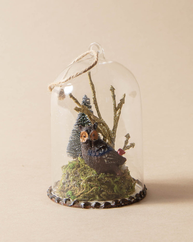 Glass Cloche Forest Animal Ornaments - Lone Fox