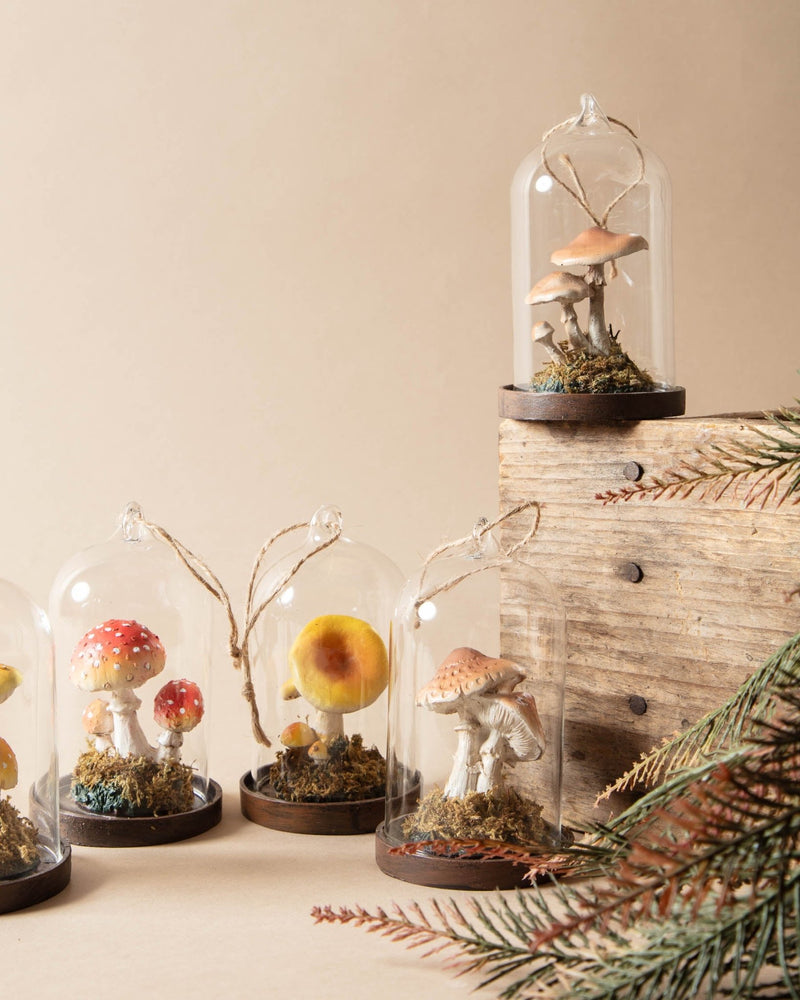 Glass Cloche Mushroom Ornaments - Lone Fox