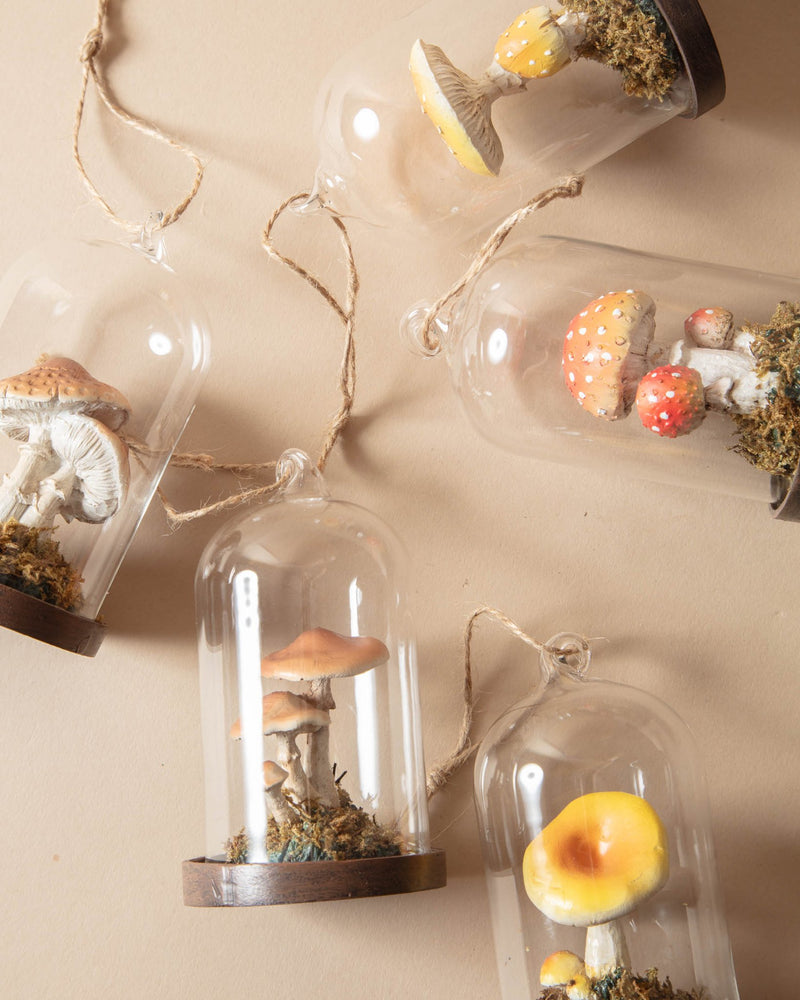 Glass Cloche Mushroom Ornaments - Lone Fox