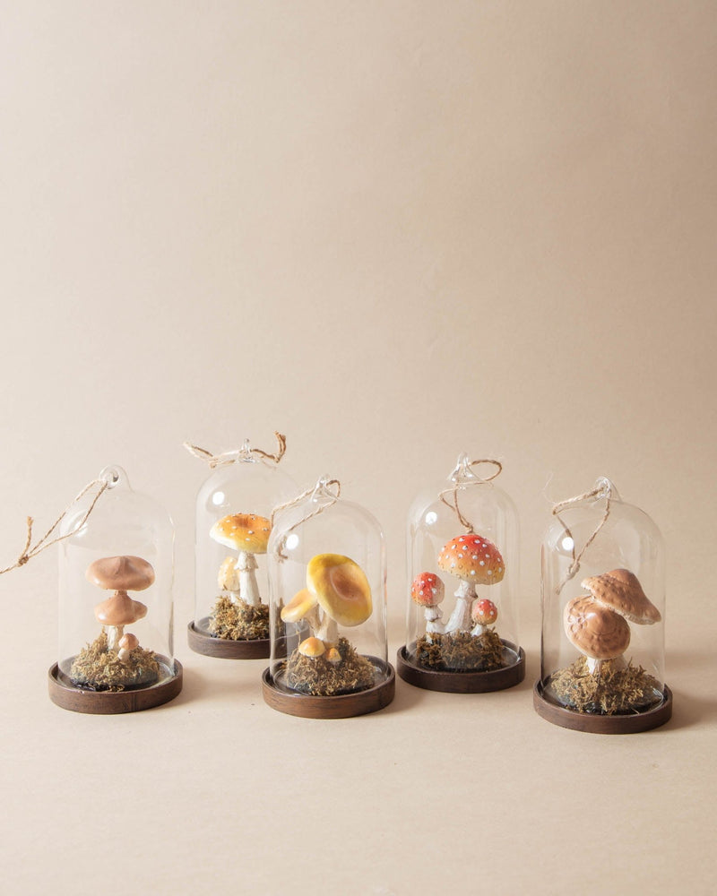 Glass Cloche Mushroom Ornaments - Lone Fox