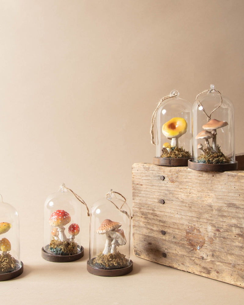 Glass Cloche Mushroom Ornaments - Lone Fox