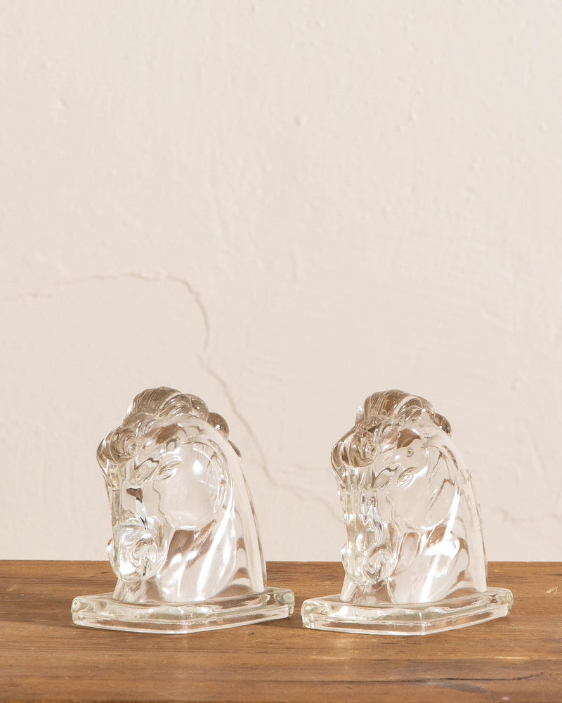 Glass Horse Head Bookends (Set of 2) - Lone Fox