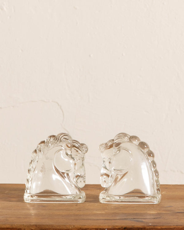 Glass Horse Head Bookends (Set of 2) - Lone Fox