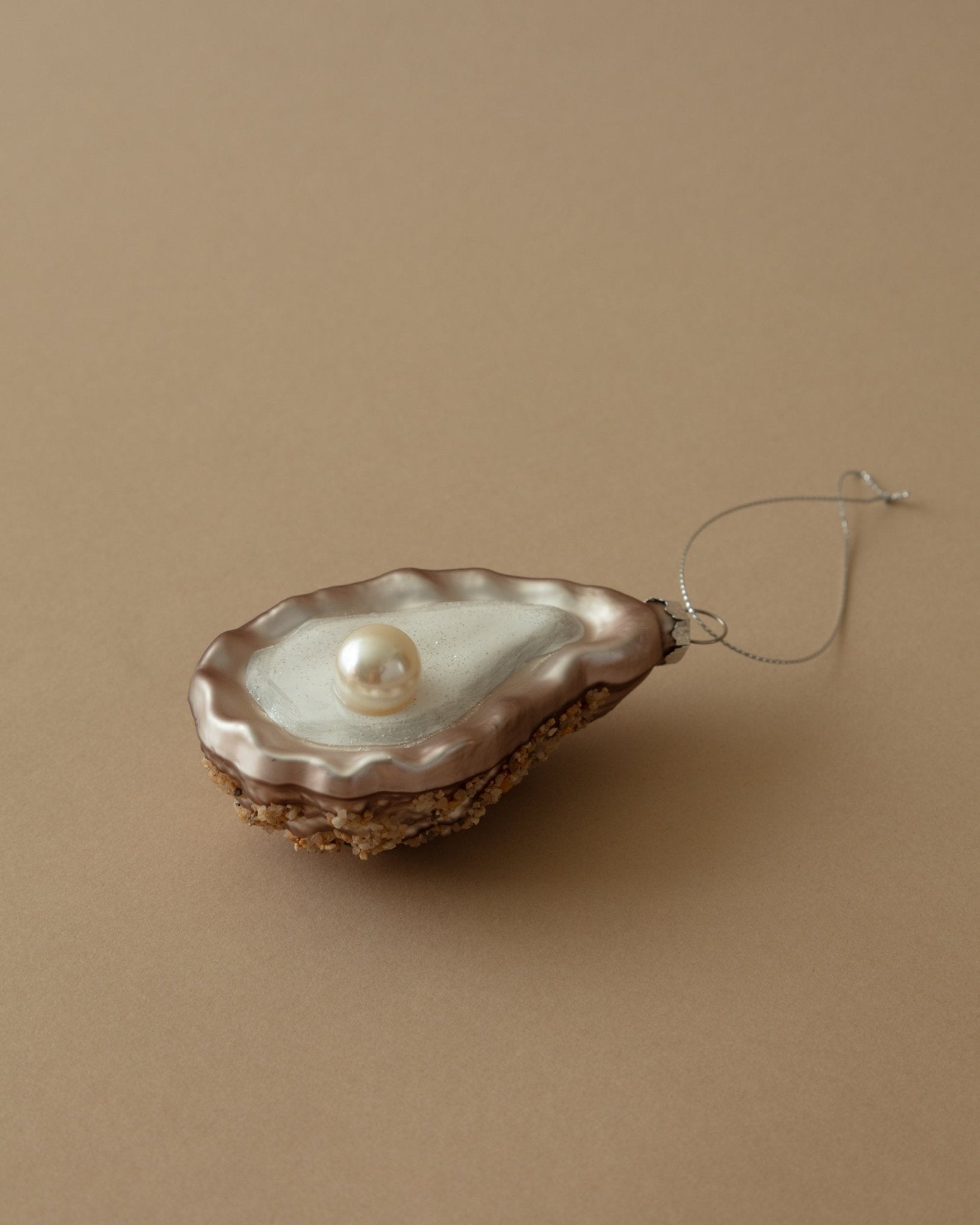 Glass Oyster Shell Ornament - Lone Fox
