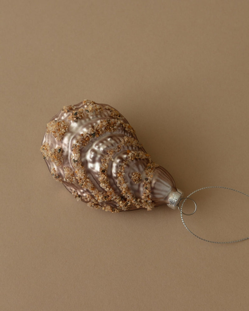 Glass Oyster Shell Ornament - Lone Fox