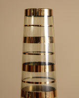 Glass Tall Vase with Gold Stripe Detail, Italy, Mid 20th Century - Lone Fox