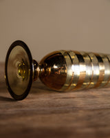 Glass Tall Vase with Gold Stripe Detail, Italy, Mid 20th Century - Lone Fox