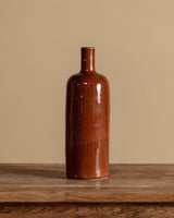 Glazed Brown Glazed Sandstone Bottle, France, Early 20th Century - Lone Fox