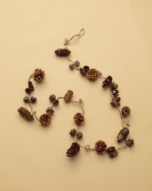 Glittery Pinecone Garland w/ Seed Pods - Lone Fox