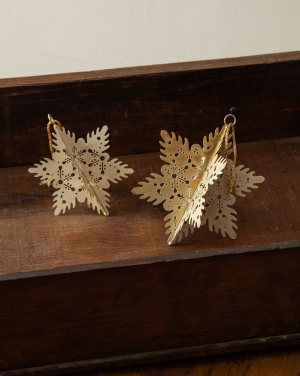 Gold 3D Snowflake Ornaments - Lone Fox