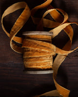 Gold-Edged Velvet Ribbon on Wood Spool - Lone Fox