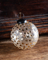 Gold Sequin Glass Ball Ornament - Lone Fox