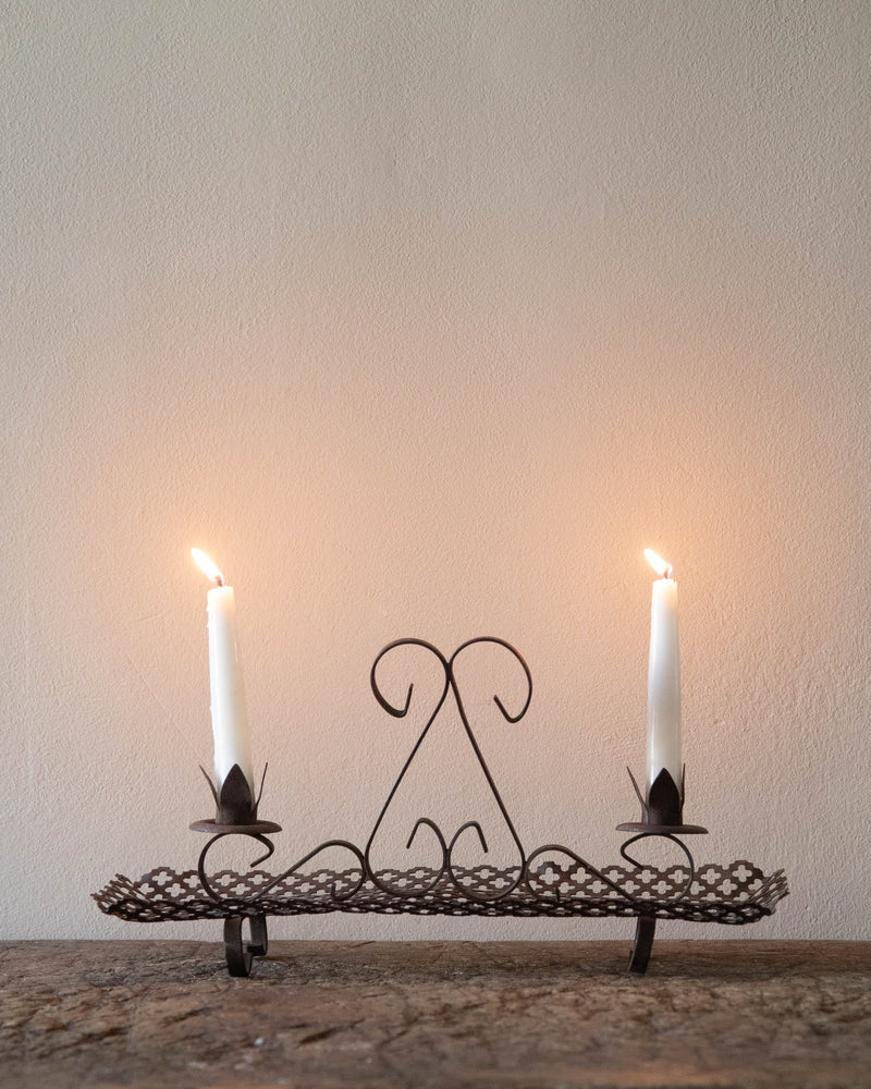 Gothic Style Iron Double Candle Holder - Lone Fox