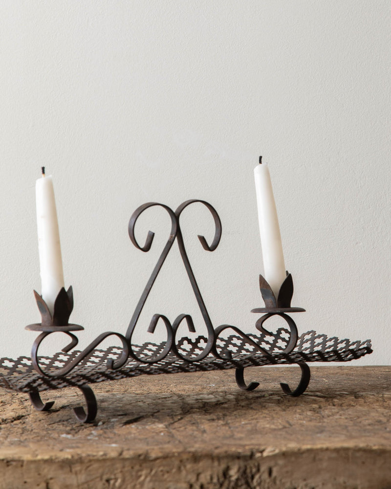 Gothic Style Iron Double Candle Holder - Lone Fox