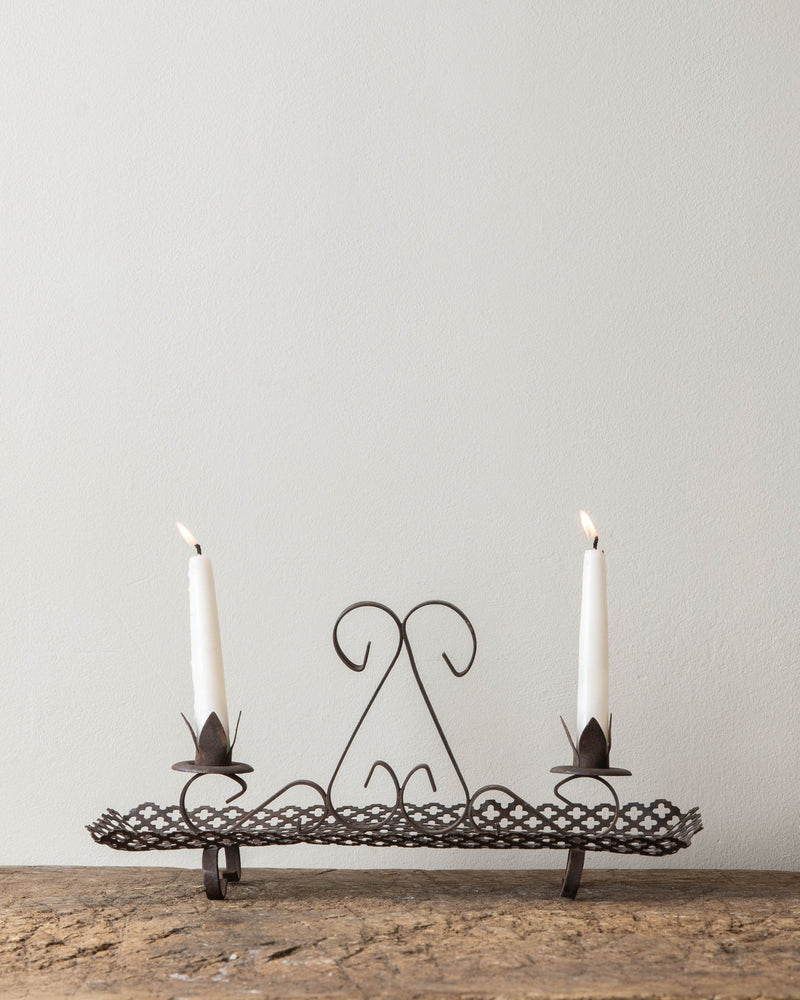 Gothic Style Iron Double Candle Holder - Lone Fox